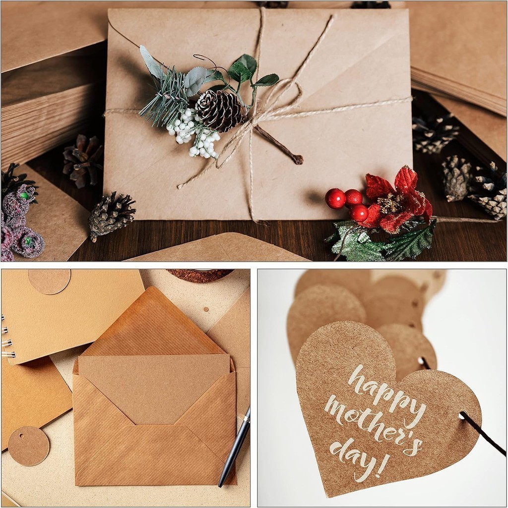 50pcs 200gsm A4 Brown Kraft Packing Paper Recycled Material Wrapping ...