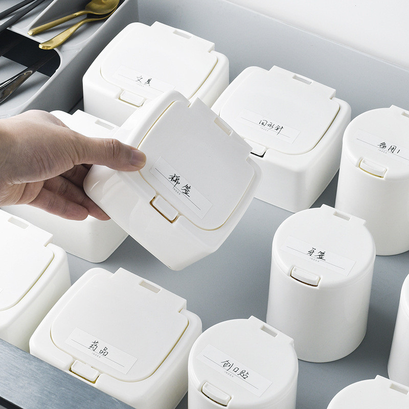 Push-button Storage Box Desktop Organizer Cosmetics with Lid Dustproof ...