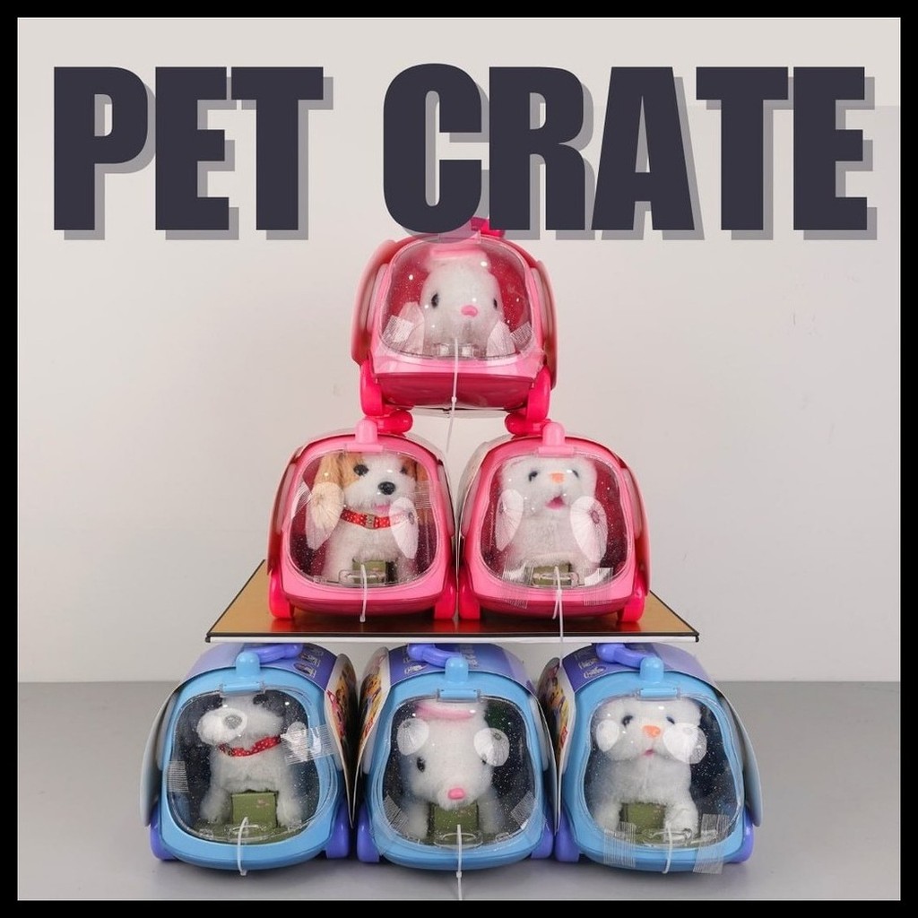 【Toys Island】Pet Crate with Electronic Walking Pretend Play Set for ...