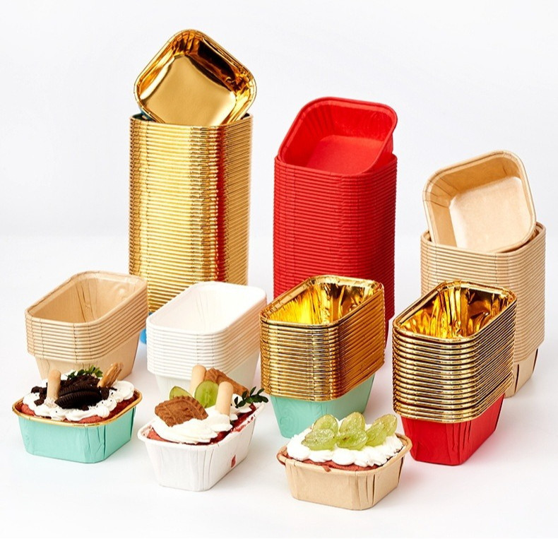 50pc Rectangle Cupcake liner *CC LINER REC* High Temperature Resistant ...