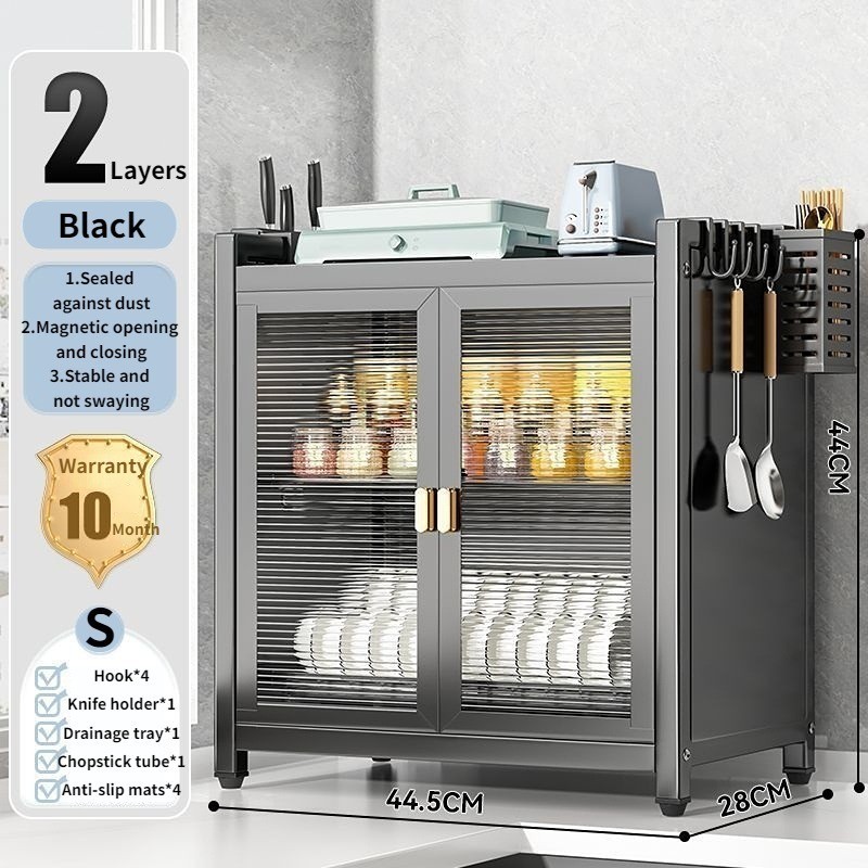 3-Tier Kitchen Dish Rack Cabinet Organize Carbon Steel Paint Countertop ...