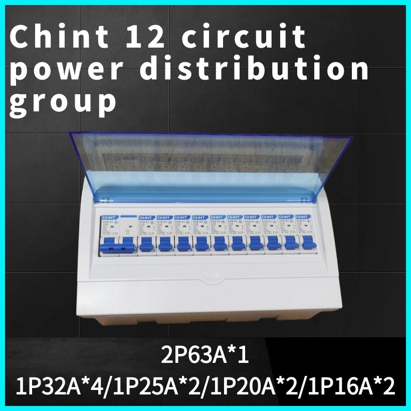 Panel box with circuit breaker Chint 12 circuit distribution group main ...
