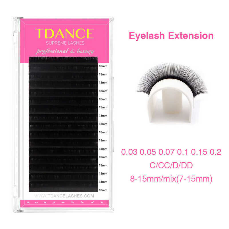 TDANCE Eyelash Extension Rows Korea PBT C CC D DD Individual Supplies ...