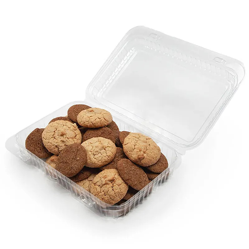 50pcs/set Rectangle Disposable Clear Clamshell Food Container for Cakes ...