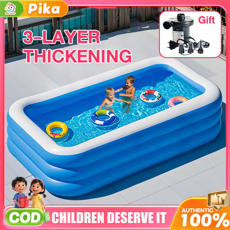 72 Kids Inflatable Swimming Pool 3-Layer Thickened Design | With Rapid ...