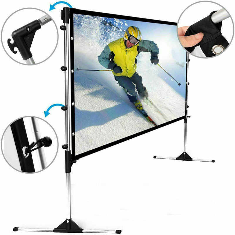 100inch Outdoor Projection Mobile Stand Movie World Cup Silver Screen ...