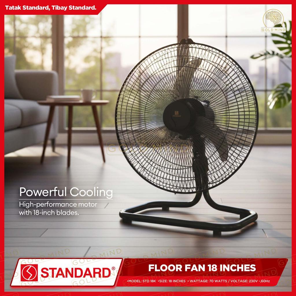 Standard Stand & Floor Fan With 18 Inches Plastic Fan Blade 70 Watts ...
