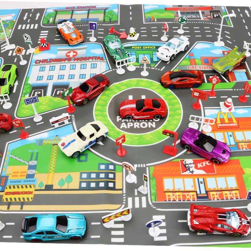 Hot City Traffic Road Map Kids City Car Parking Lot Roadmap Traffic ...