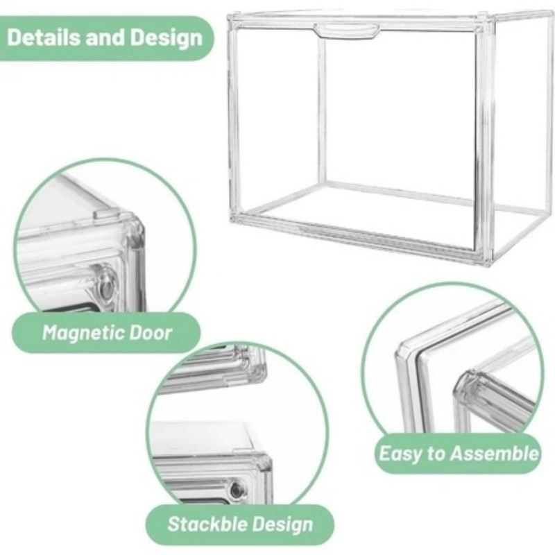 Transparent Acrylic Book Storage Box large capacity bookshelf dust ...
