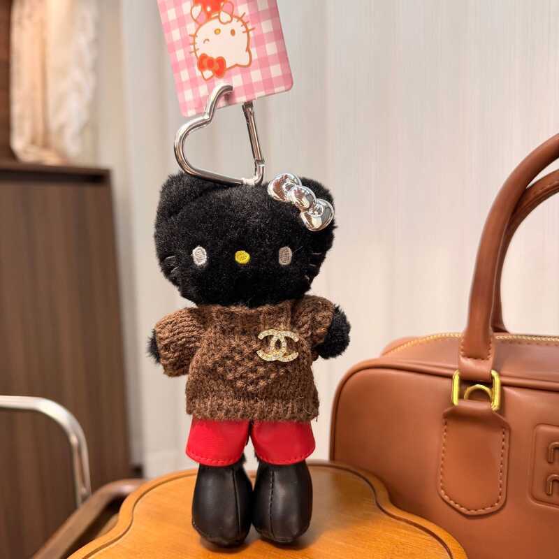 New Cute Long-Legged Kitty Plush Pendant Hand-Knitted Sweater Ins Style ...