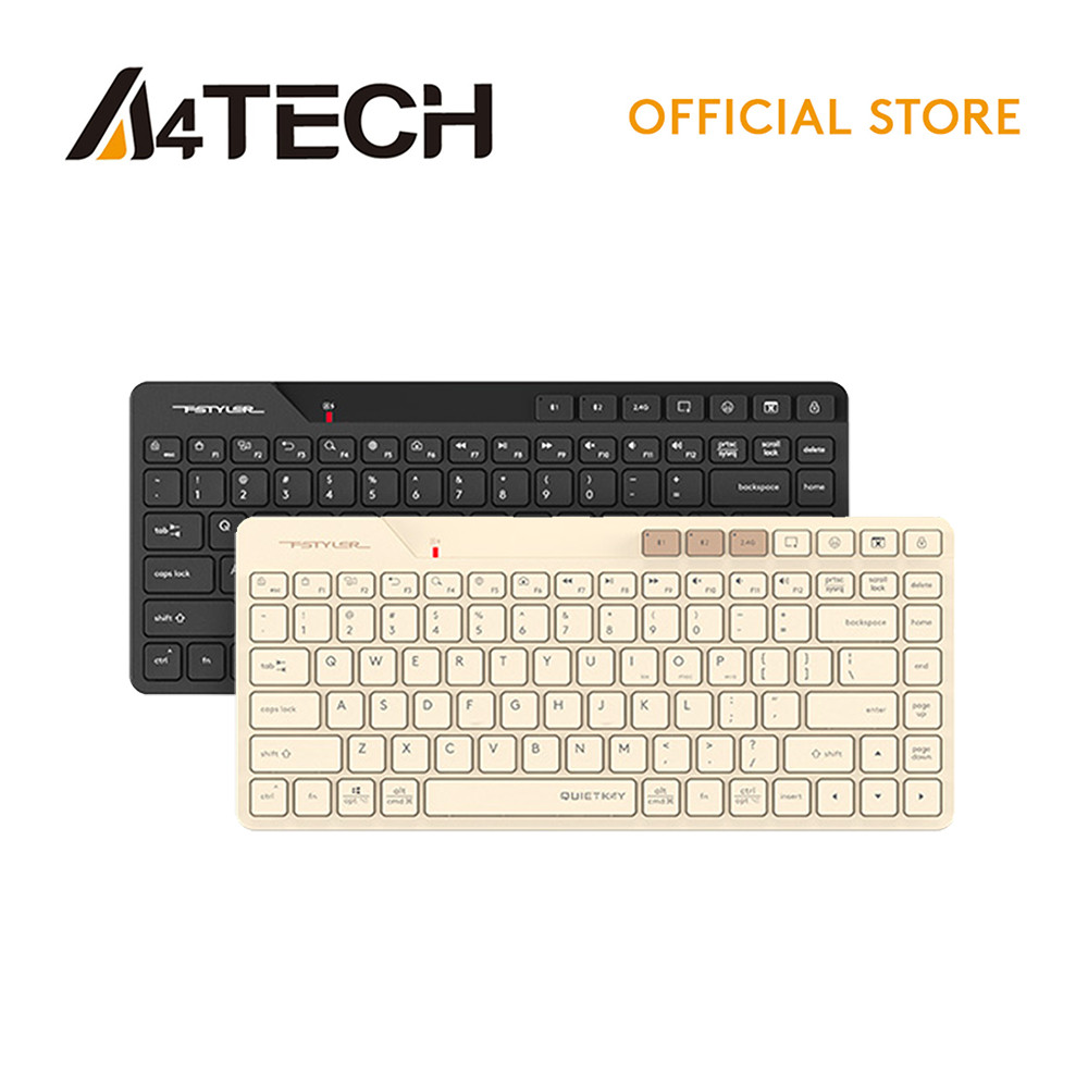 A4Tech FBK26C AS QuietKey Low-profile Keys Bluetooth and 2.4GHz ...