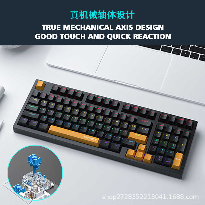 Axis Green Keyboard Mechanical 97-Key Wired High-Value Dual-Color ...