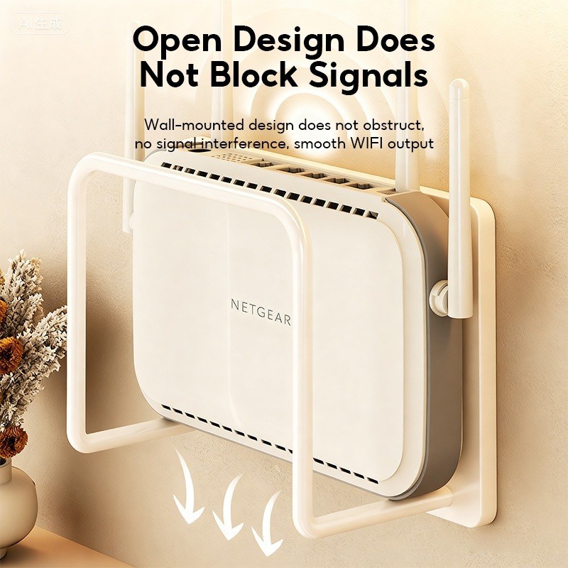 WiFi Router Wall Mounted Storage Box – No Drilling Modem Holder Shelf ...