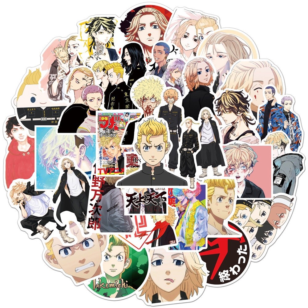 New Style Anime Stickers 50 Styles, Tokyo Revengers/Inuyasha/Tokyo ...