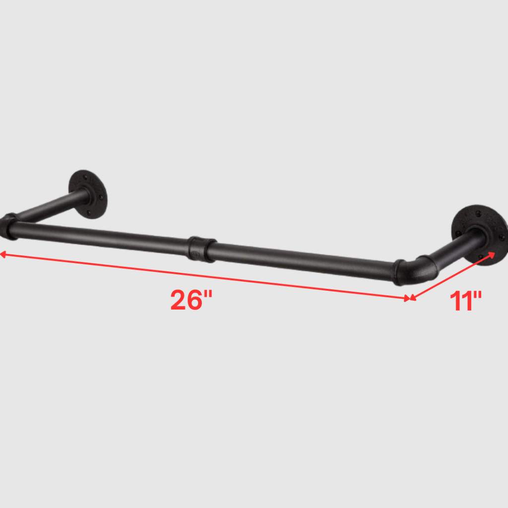 Industrial Pipe Corner Bracket clothes rail cloth hanger wall mounted ...
