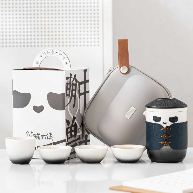 Tea Cup Quick Panda One Pot Four Cups Outdoor Tea Drinking Equipment ...