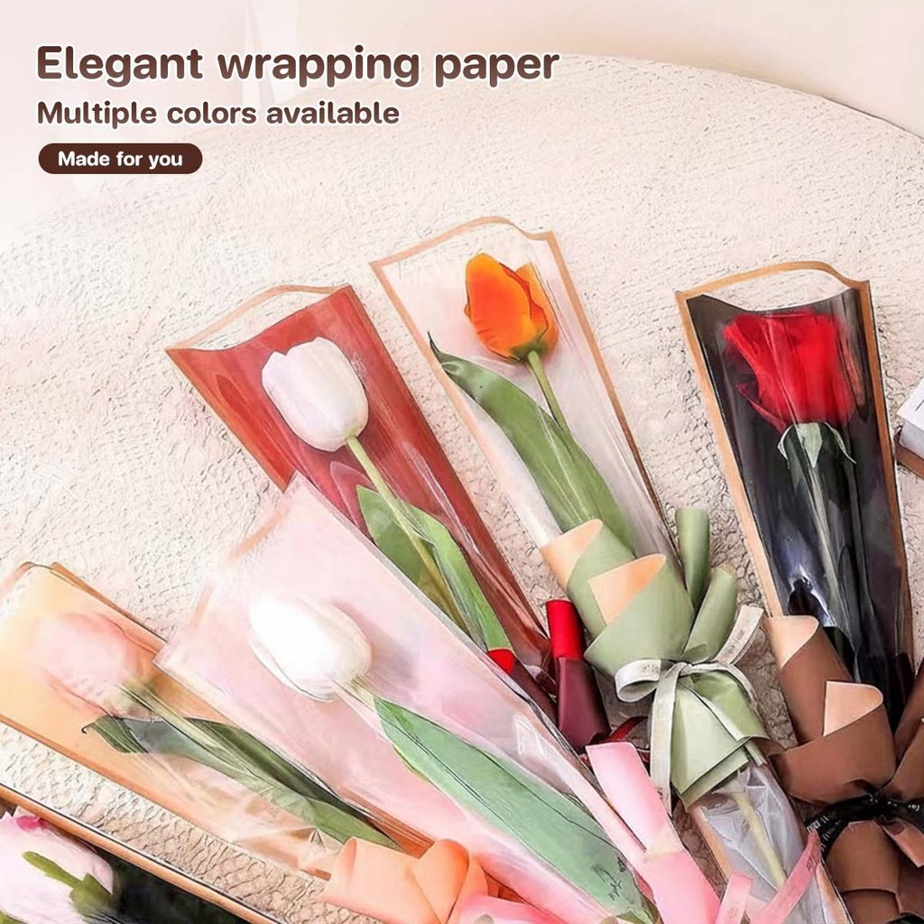 Single Flower Packaging Plastic OPP Bouquet Packaging Bag Floral ...