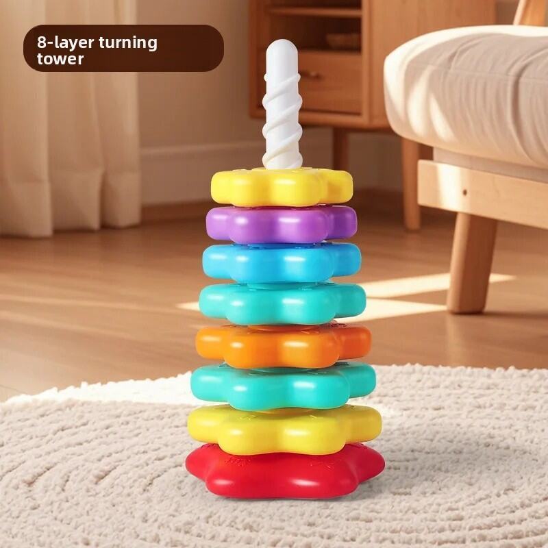 Baby Spinning Stacking Toys Toddler Spinner Ring Stacker Autism Sensory ...