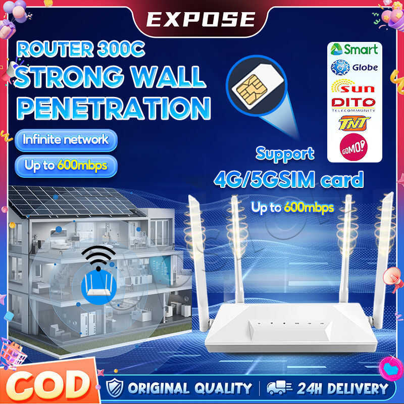 E Wifi Router SIM Card Modem 600Mbps Network 4G 5G 2.4G Dual Band Dito ...