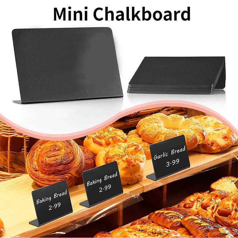 Mini Chalkboard L-Shaped Small Blackboard Rewritable Food Label Desktop ...