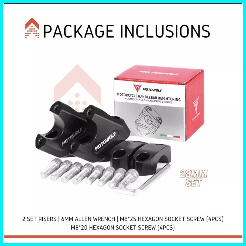 original motowolf riser handlebar for honda adv 150 & 160 28MM & for ...