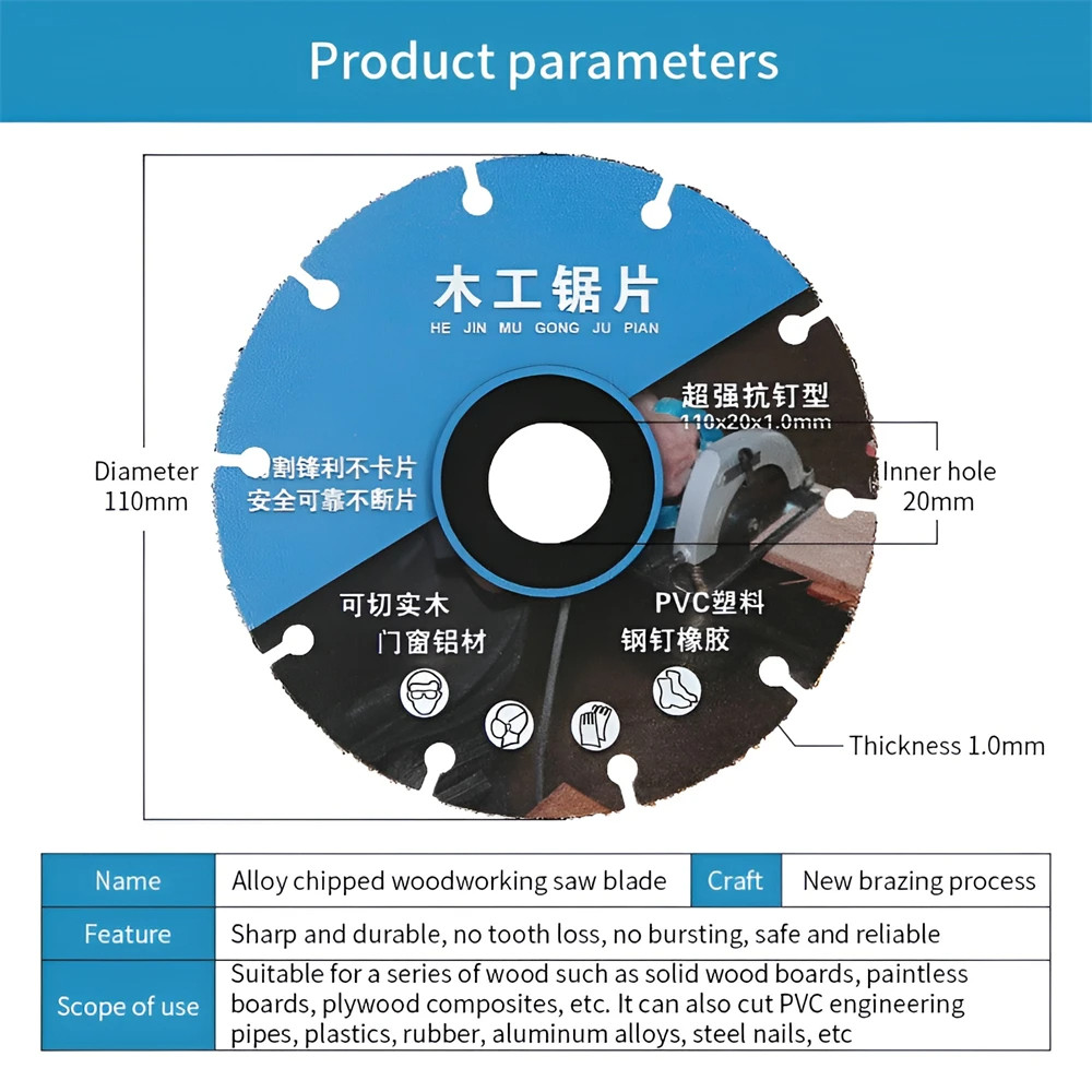 【COD】Woodworking Saw Blade Angle Grinder Diamond Cutting Wheels Disc ...
