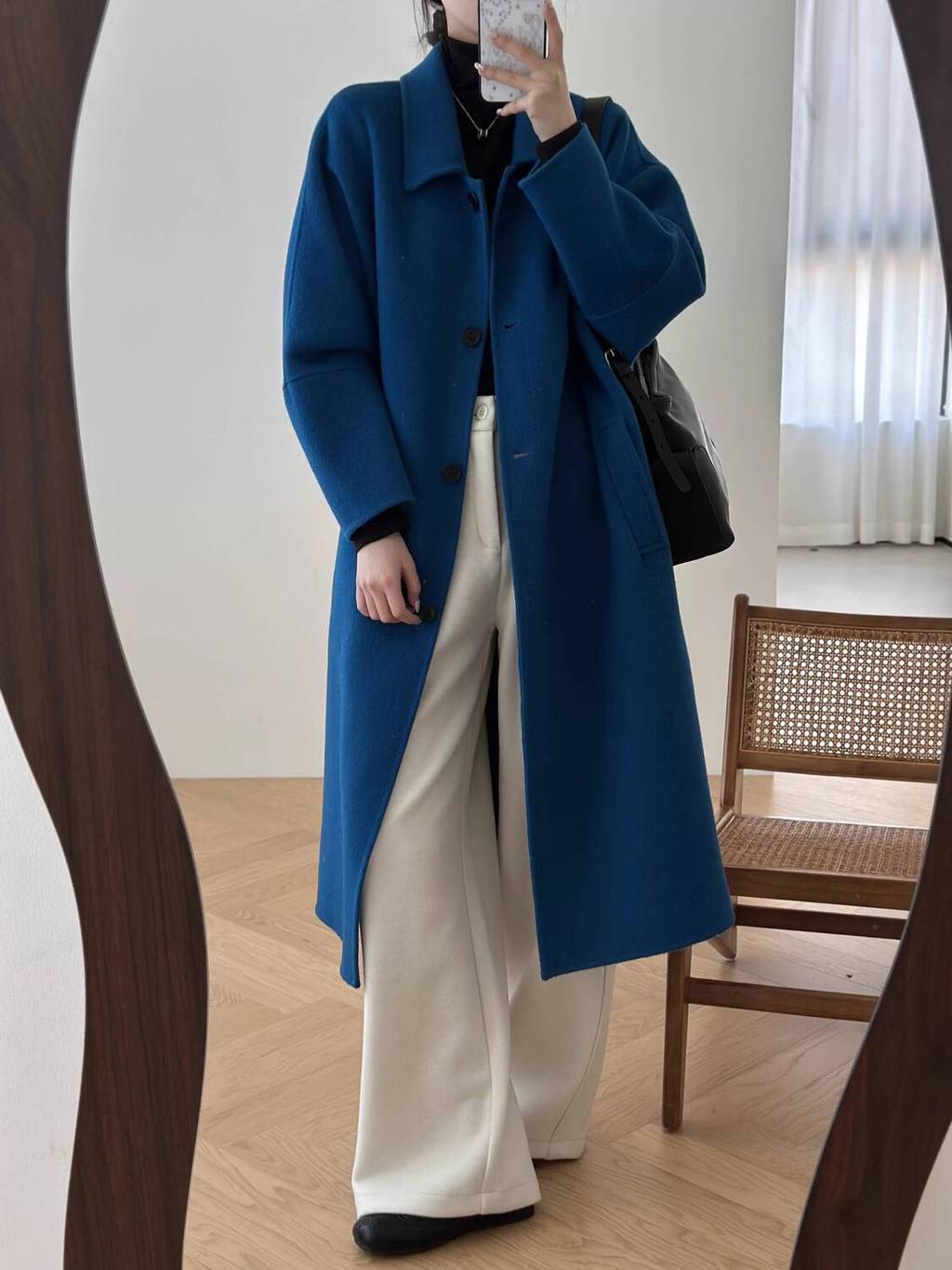 ACME 5% Cashmere 95% Merino Wool Hong Kong Style Retro Klein Blue ...
