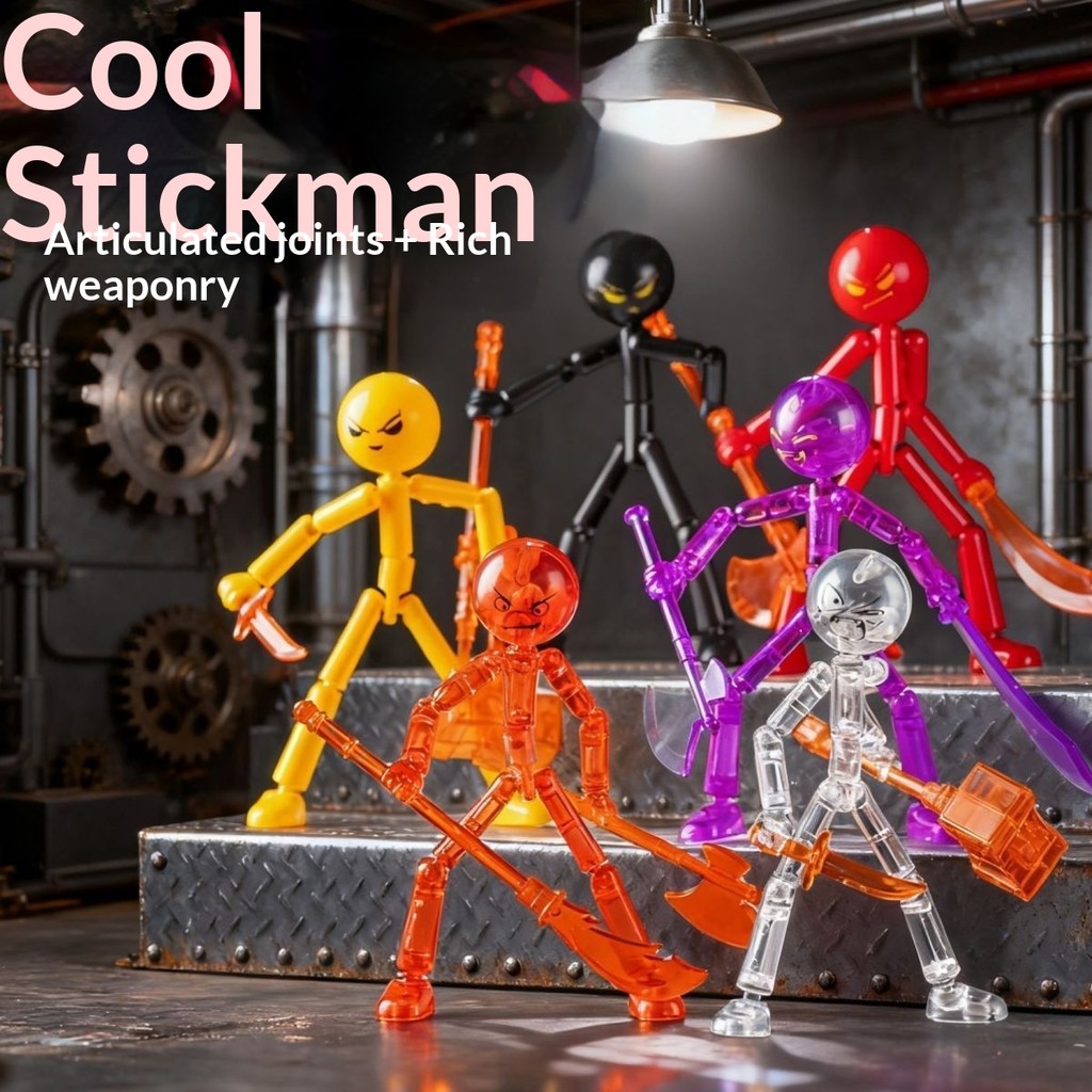 Multi-Poseable Fighting Stickman Action Figure - DIY Buildable Block ...