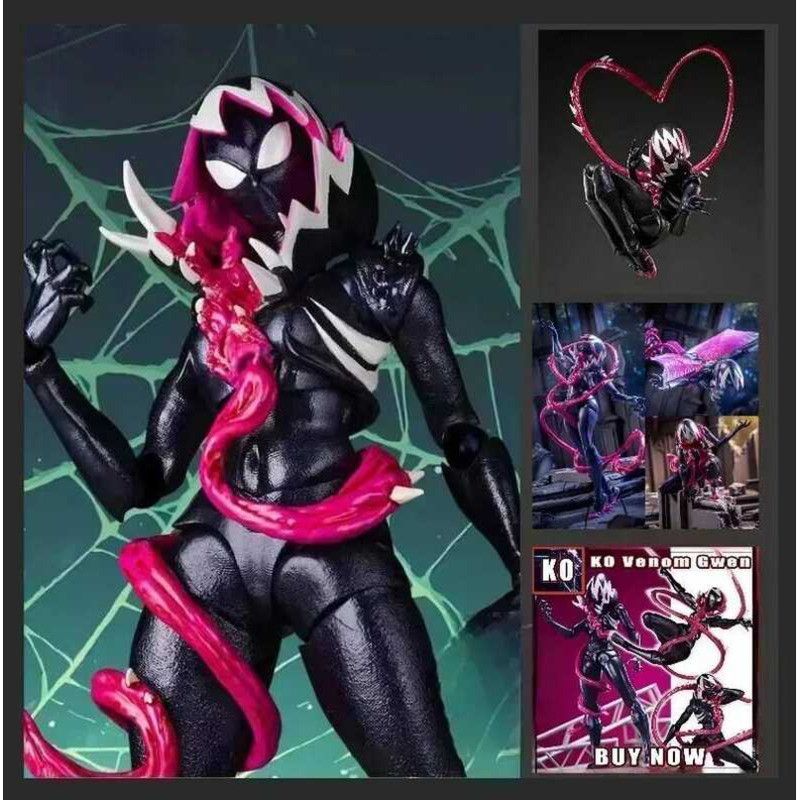 New KO Venom Gwen Marvel Anime Action Figures Fig Kaiyodo Amazing ...