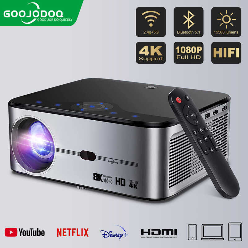 48 D0 GOOJODOQ Wifi 8K Projector Full HD 1080P 15500 LM Proyector Large ...