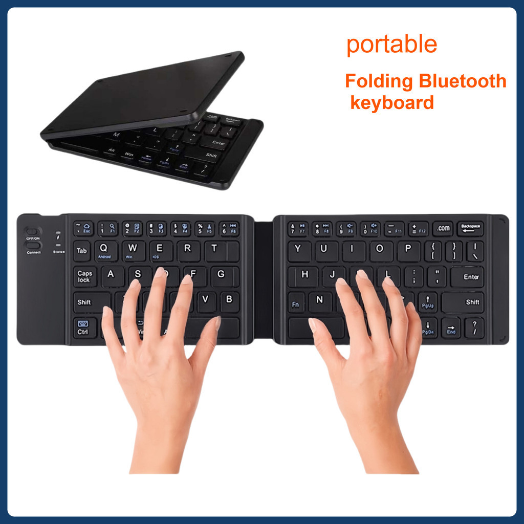 Mini Folding Portable Wireless Bluetooth Keyboard Rechargeable Office ...