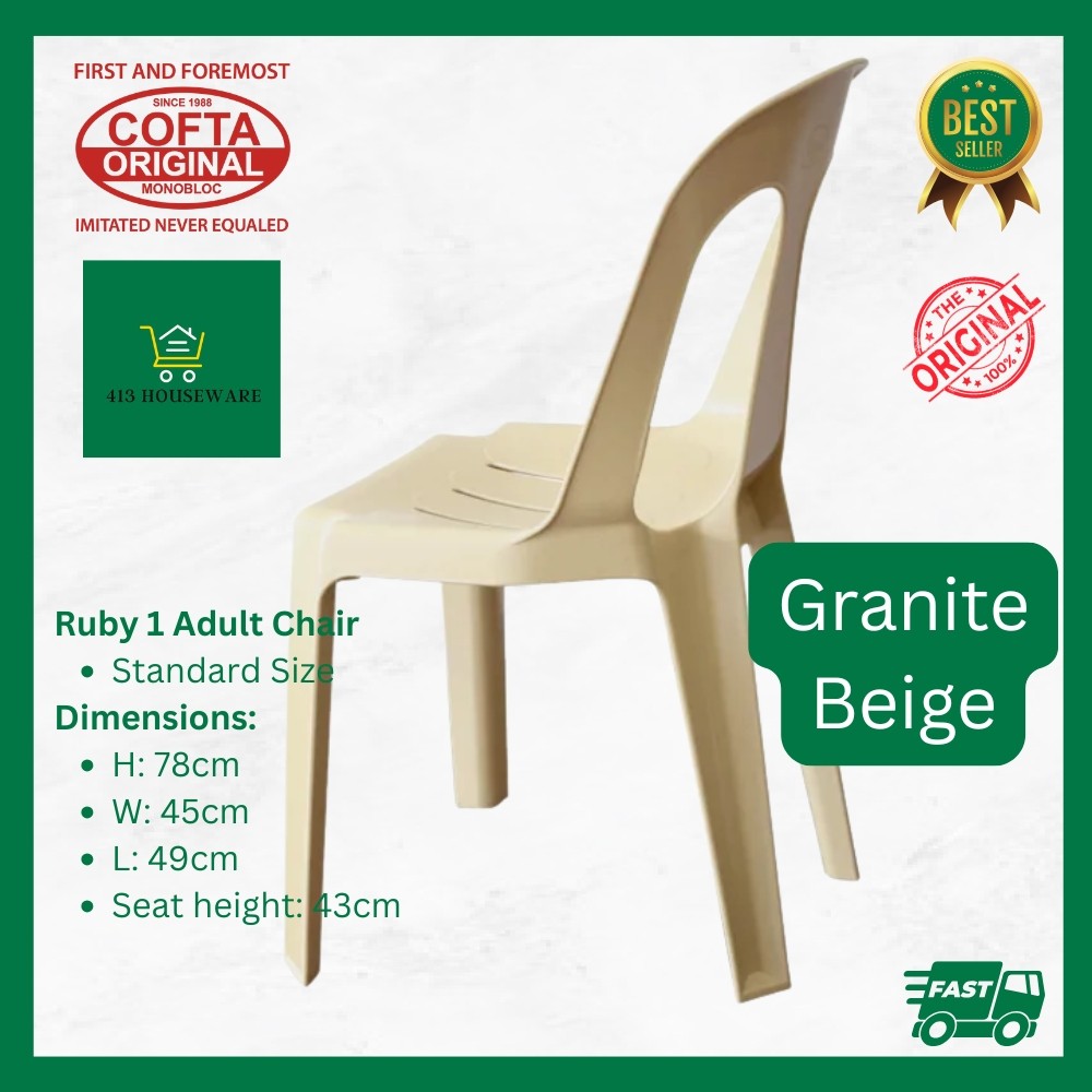 Cofta Ruby 1 Monobloc Chair Adult Size Heavy Duty Industrial Dining ...