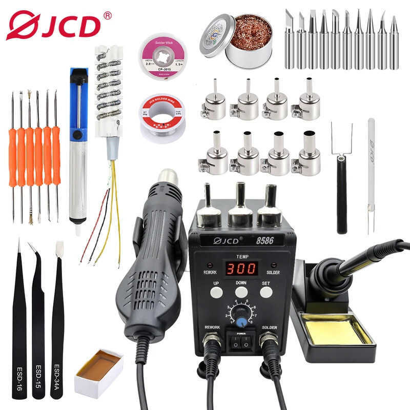 JCD 8586 Soldering 2 In 1 Digital ESD Hot Air Blower Heat Welding ...