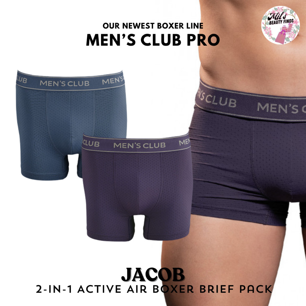Jacob 2-in-1 Active Air Boxer Brief Pack | Shopee Philippines