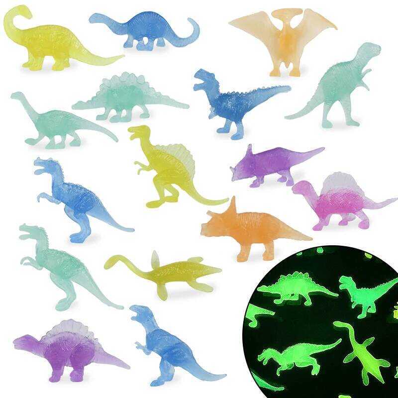 pcs Mini Luminous Dinosaurs Toys Glow In The Dark Jurassic World Dino ...