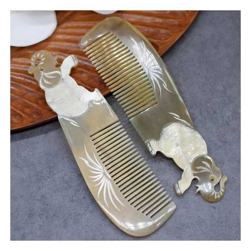 Personalized Elephant Natural Buffalo Horn Comb, Handmade Elegant ...