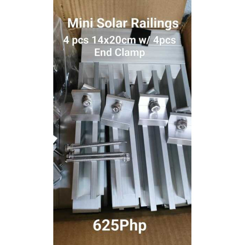 ♦ 4 PCS MINI RAILINGS DIY FOR SOLAR PANEL RAILING FREE 4 END CLAMP ...