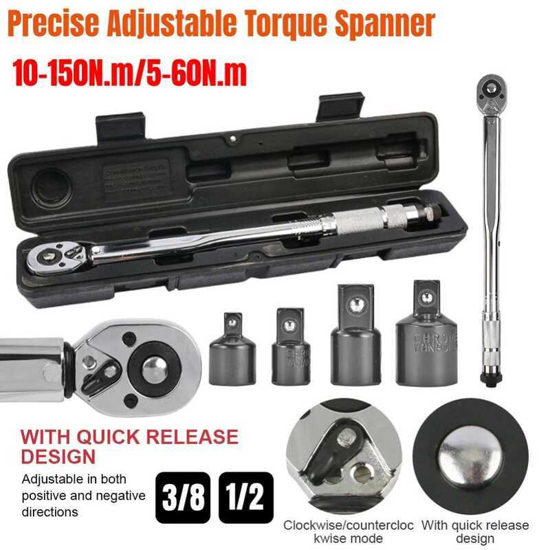 Wrench Square Drive 5-150N.M Reversible Ratchet Key 3/8 1/2 Inch ...