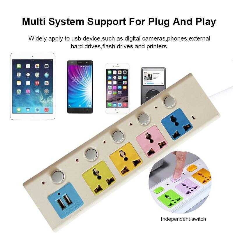 Multi-Function Colorful Universal Independent Switch Plug Board With 4 ...