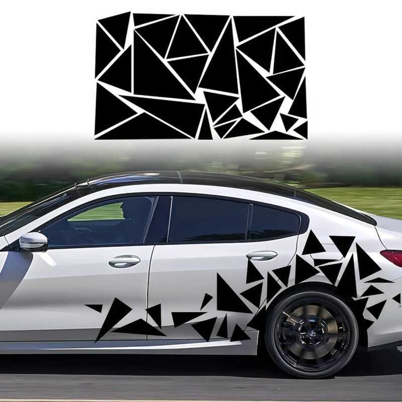 Set 1 Geometric Triangle Sporty Car Stickers Waterproof For Cars Truc ...