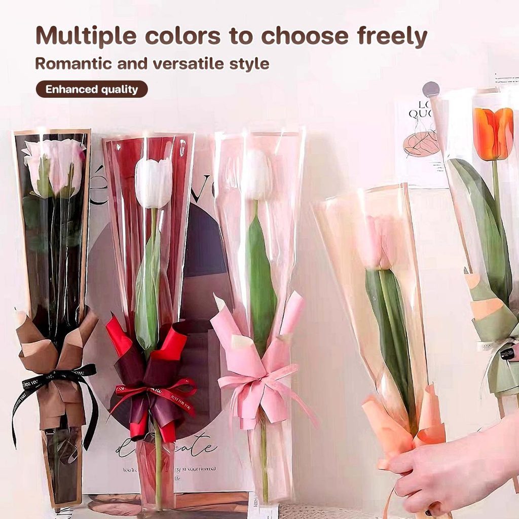Single Flower Packaging Plastic OPP Bouquet Packaging Bag Floral ...