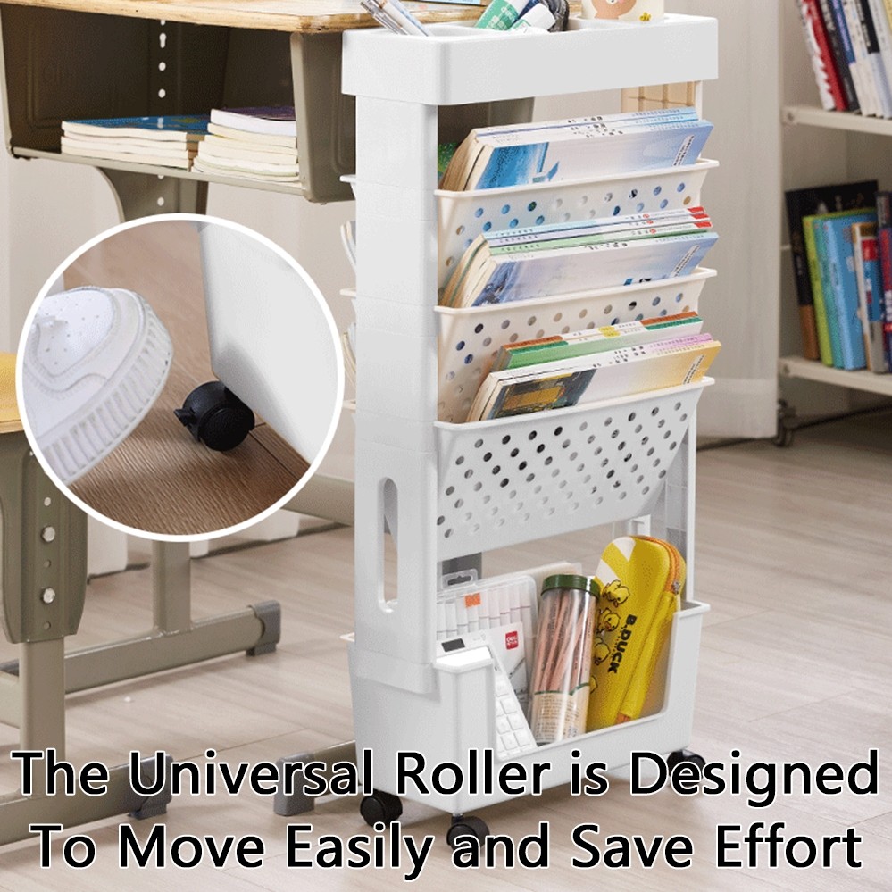 5-Layer Ultra-functional Magazine Rack Storage Shelf Organizing Books ...