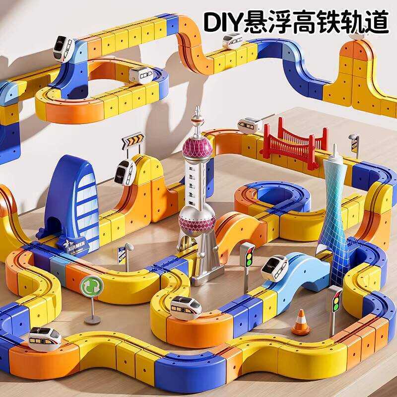 Children's Transformable DIY Building Blocks Magic Track High-Speed ...