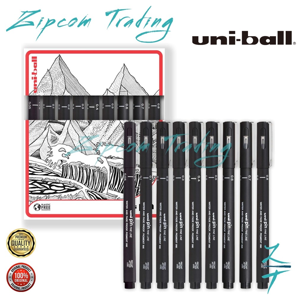 Uni Pin Technical Drawing Pen Set PIN 200/9P | Shopee Philippines