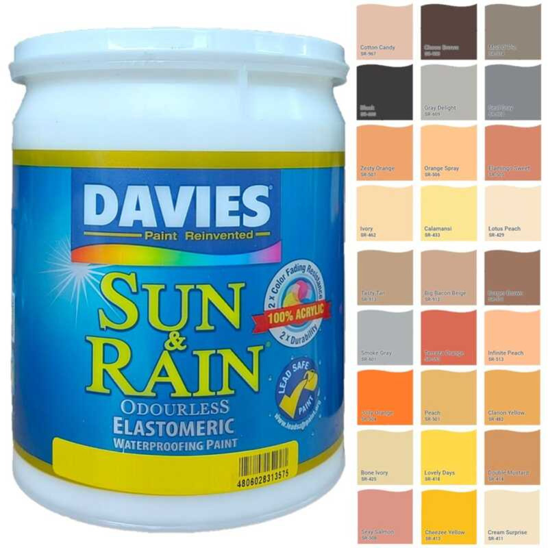 Davies Sun & Rain Odorless Elastomeric Waterproofing Paint Available In ...