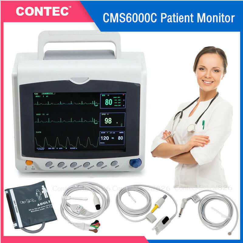 CONTEC Cms6000c 8 Inch TFT Color Screen Patient Monitor ICU Vital Signs ...