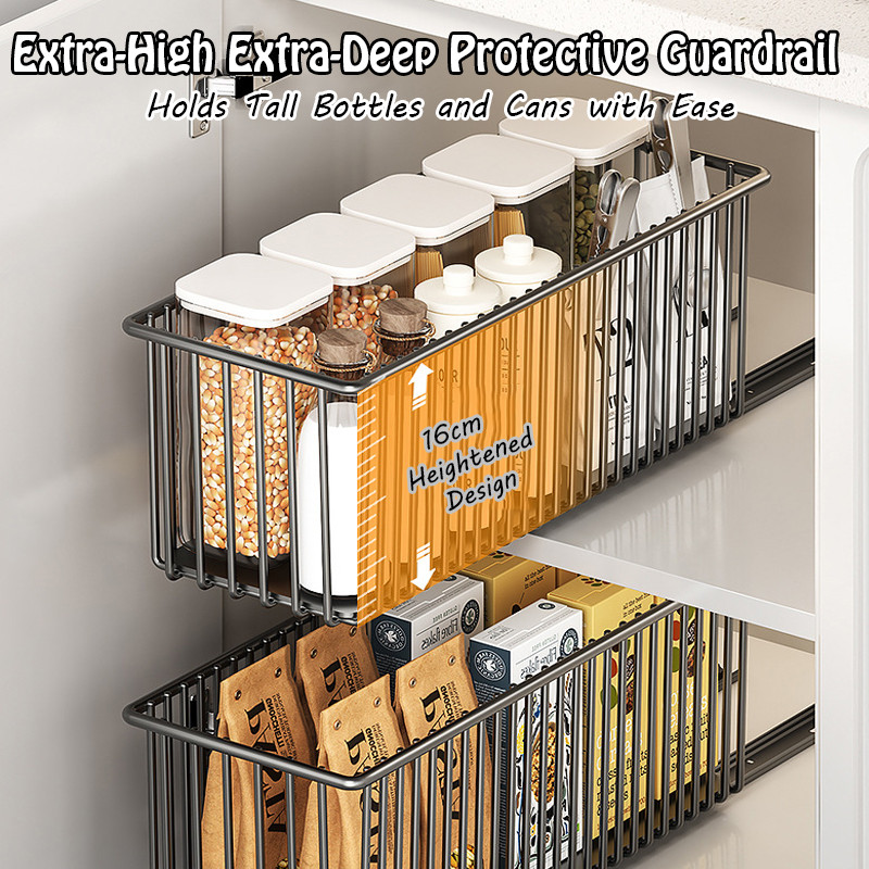 Decco Pull Out Storage Rack Cabinet Organizer Sliding Rail Kitchen ...