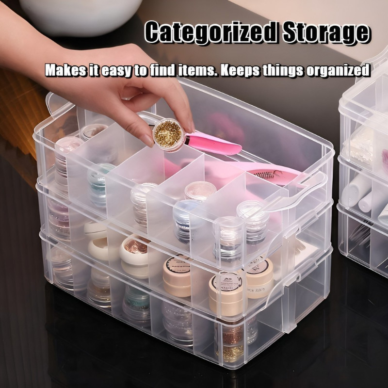 Modular Storage Box System 3-Layer with 18/30 Adjustable Grids ...