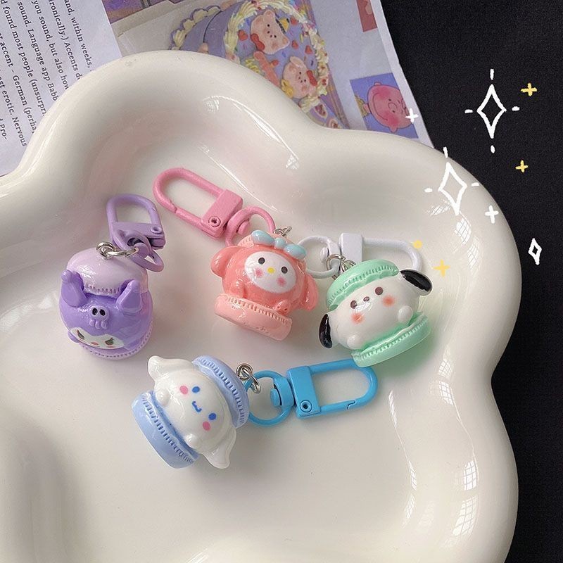 Cartoon Mini Keychains Simple Cute Bag Key Ring Student Suprising Gift ...