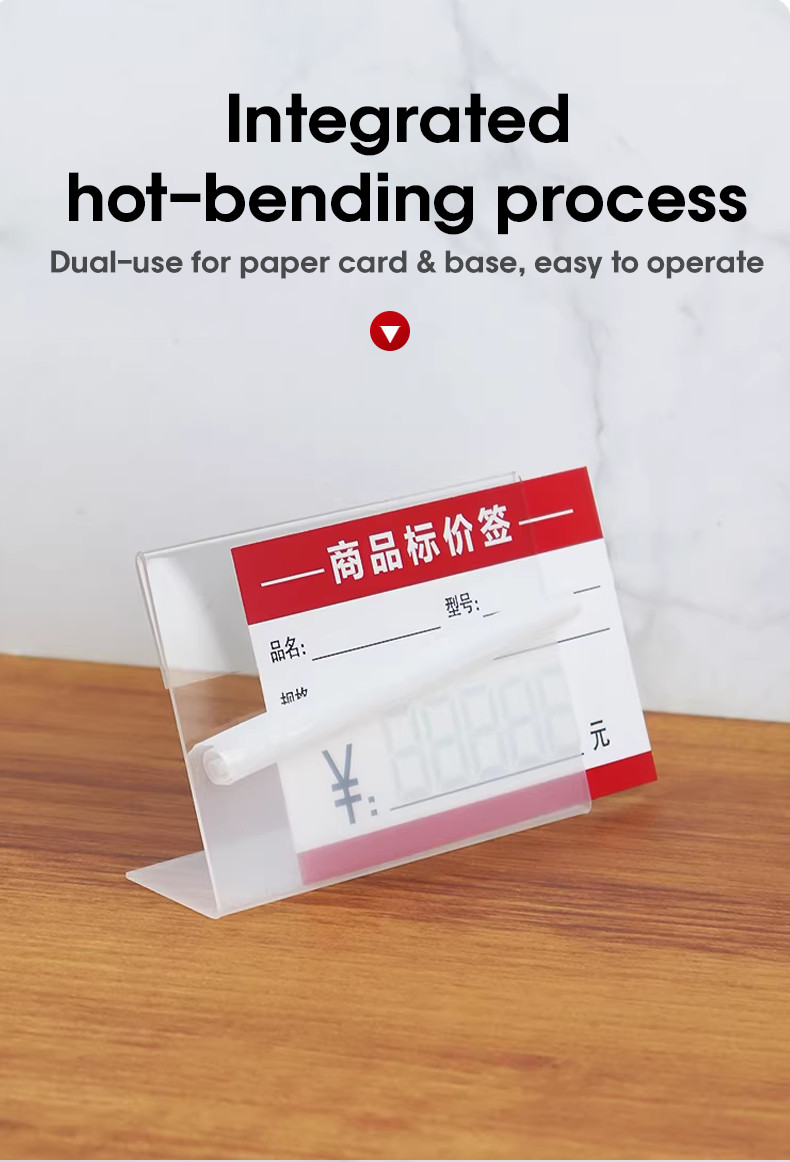 L-Style Clear Acrylic Stand Slant Table Name Sign Holder Landscape Desk ...